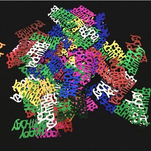 Free Shipping 200Pcs/Lot 30mm*10mm Happy Birthday Sequins Mix Color High Quality loose sequins for craft Kids DIY