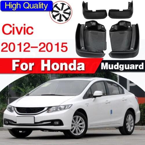 For Honda Civic Sedan 2012-2015 Mudflaps Splash Guards Front Rear Mud Flap Mudguards Fender 2013 2014 Set Molded Mud Flaps