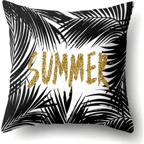Cute Cartoon Black Color Print Cushion Cover Polyester Decorative for Sofa Seat Soft Throw Pillow Case Cover 45x45cm Home Decor