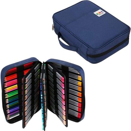 166/220 Slots Pencil Case Large Capacity Pen Bag Big Penal Stationery for Girl Boy Cartridge Kit Box Black Pencilfolder Supplies
