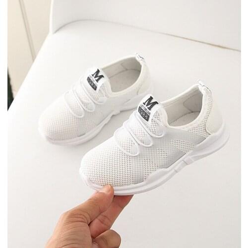 Childrens Breathable Sneakers New Baby Boy Girls Mesh Breathable Sports Shoes Kids Lace-Up Slip Sneakers Casual Shoes