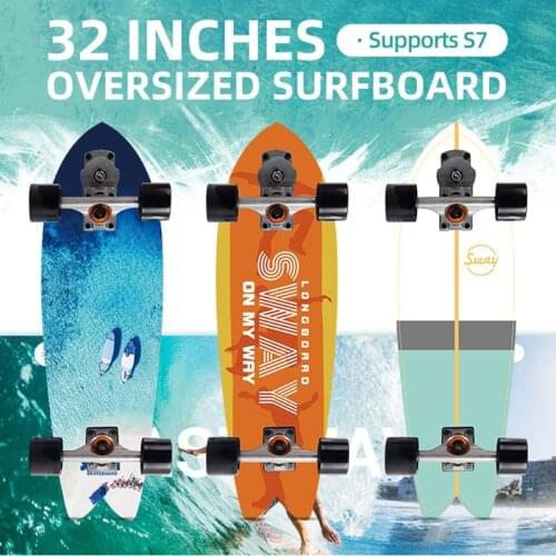 32'' Surf Skate Board Large Maple Deck S7 Truck Complete Surfskate Skateboard Outdoor Carving Surfing Cruiser Board Longboard
