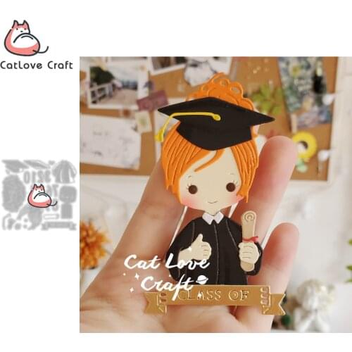 Girl graduation bachelor uniform Metal Cutting Dies Scrapbooking Stencil Die Cuts Card Making DIY Craft Embossing New 2021
