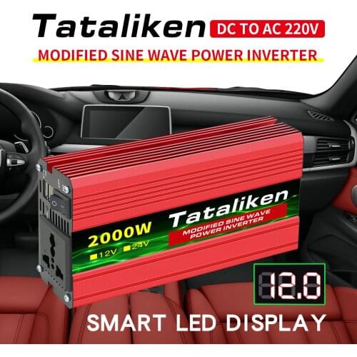 Ac 600w power inverter 12V, automatic portable charger 600W1500W2000W2600W, with improved sine wave adapter