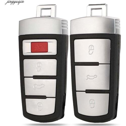 Jingyuqin Remote Car Key Case Shell For VW Volkswagen Passat B6 3C B7 Magotan CC 3/4 Buttons Smart Keyless Fob