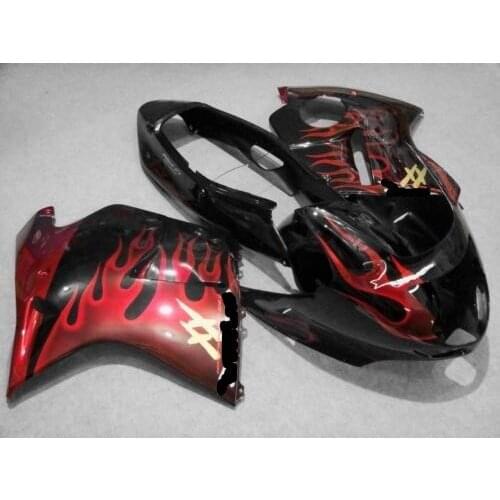 Injection mold Fairing kit for CBR1100XX 97 00 02 03 07 CBR1100 CBR 1100XX 1997 2003 Fashion red flames Fairings set ZG26