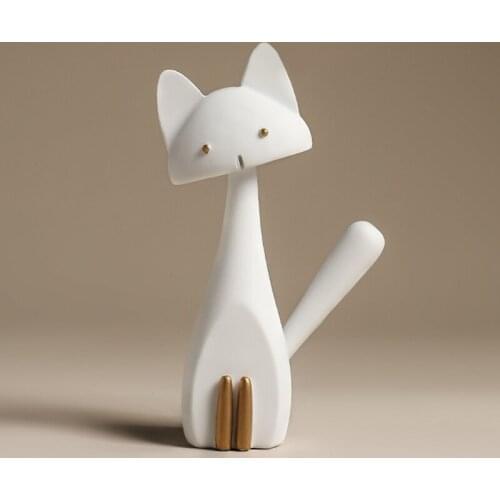 Creative Cats Animal Statues Desktop Ornaments Resin Sculpture Art Crafts For Home Desk Decoration