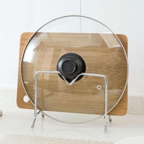 Kitchen Shelf Stainless Steel Cutting Board Holder Pan Cover Storage Rack Pot Lid Organizer Stand Dish Rack Kitchen Organizer