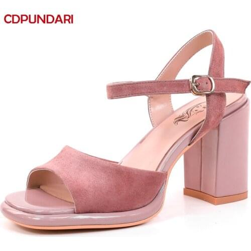 Fashion Ankle Strap Genuine Leather High Heels Sandals Women Summer Party Shoes Ladies Sandales Femmes 2021 Sandalias Mujer