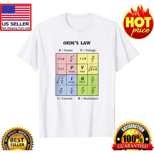 Ohms Law Electrical Electronics Engineer Student T Shirt Vintage Men Gift Tee