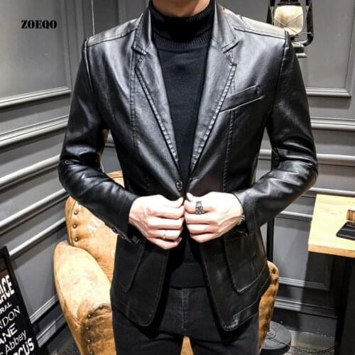 Hot Sale spring Autumn Mens PU Leather Jacket Male Suede Jacket Casaco Masculino Casual Coat Male Clothing