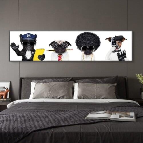 Wall Art Canvas Painting Dog With Hair Rulers Posters and Prints Funny Dachshund or Sausage Dog Border Collie Hairdresser Gift