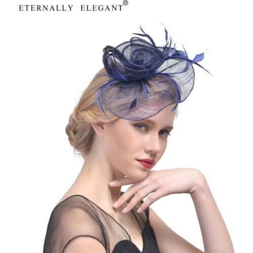 2018 New Hot Sale Feather Wedding Hats Vintage Ladies Bridal Hat Flower Feathers