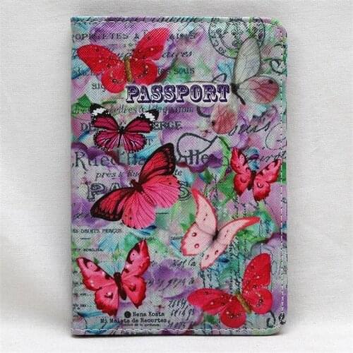 New Arrival Flower Pattern Travel Passport Cover Document Card Passport Holder Credit Card Case Ladies ID Card Wallet for Trip