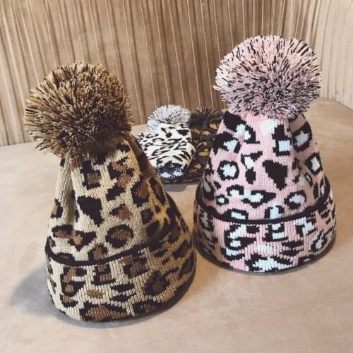 2020ins Fall/winter Leopard Print Knitted Wool Hat Warm Men And Women Couple Hats Popular In Europe