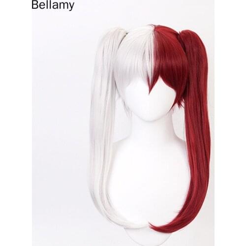 Anime My Hero Academia Todoroki Shouto cosplay hairwear Long red hair with two ponytails Cosplay Wig +Wig Cap