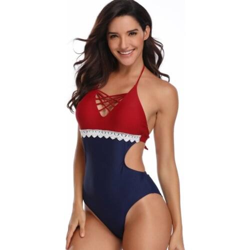 Sexy Patchwork Beach Women Bikini Maillot De Bain One Piece Women Swimwear Swimsuit Bathing Suit Costumi Da Bagno Donna