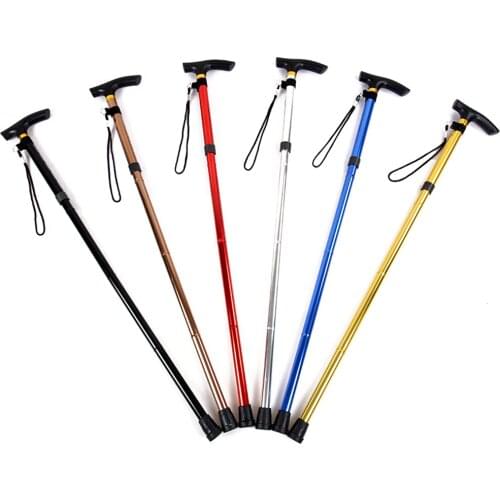 Aluminium Alloy Folding Cane for Elderly Portable Hand Walking Stick Non-slip 4 Section Adjustable Canes for Walking Hiking