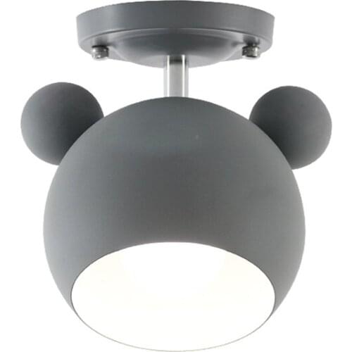 Modern Nordic Mickey Cartoon Ceiling Lights Macaron Childrens Room Bedroom Ceiling Lamps Into Balcony Bathroom Aisle Lighting