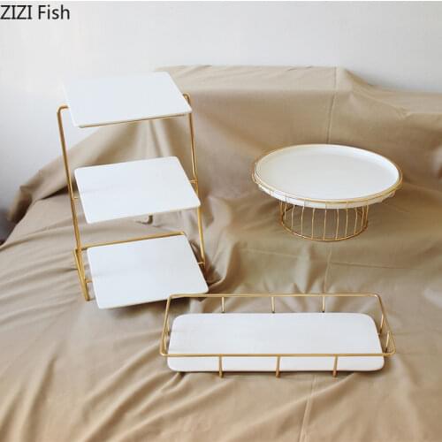 Three-tier Dessert Cake Tray Ceramic Dinner Plate Household Bread Dish Tableware Breakfast Platter Restaurant Hotel Dishes