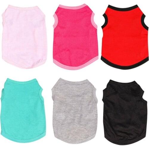 Soild Pet Cat Dog Comfortable Breathable Solid Color Vest Shirts Fashion and Simple dog clothes Pet Shirts Casual Sweatshirt