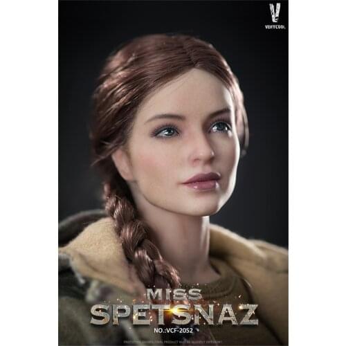 VERYCOOL VCF-2052 Scale 1/6 Russian Female Spetsnaz Miss War Beautiful Head Long Hair Sculpture For Usual 12inch Women Figure