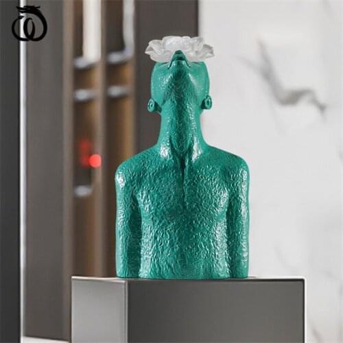 WU CHEN LONG Nordic Flower Figure Statue Figurine Abstract Character Art Sculpture Office Home Decorations Collectiable R5889