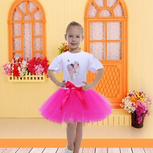 Hot Pink Girl Summer Skirt Solid Tutu Skirts for Teen Girls Dance Ball Gown Baby Birthday Outfit Toddler Girl Clothes Tutu Skirt