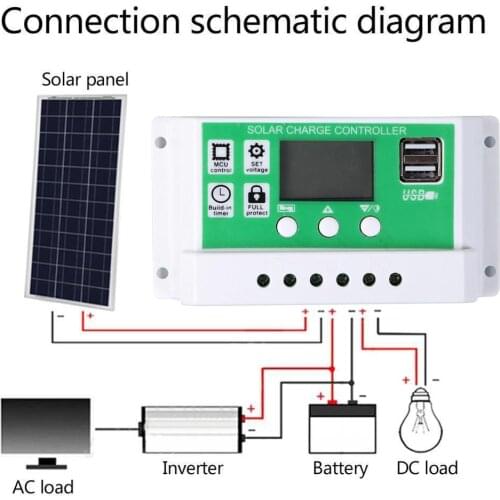 Solar Charge Controller Light Control 12V 24V Lithium Battery LCD Display PWM r Dual USB Solar Panel Charger New 10A/20A/30A
