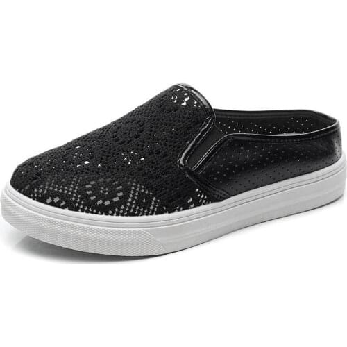 Hot Women Thick Bottom Shoes Summer 2021 Trend Half Slippers Tow Beach Women Breathable Flying Woven Non-slip Wear Personality