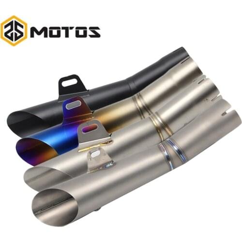 ZS MOTOS 38-51 mm Universal Inlet Mesh Design Motorcycle Exhaust Pipe Muffler with Customized Inlet SC Motorbike Exhaust
