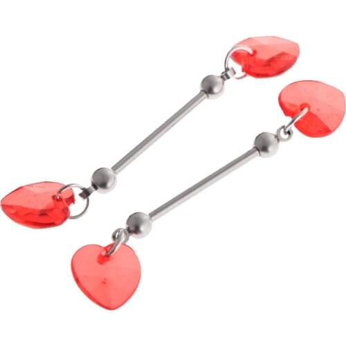 1 Pair Boho Stainless Steel Crystal Nipple Shield Bar Ring Piercing Jewelry Gift