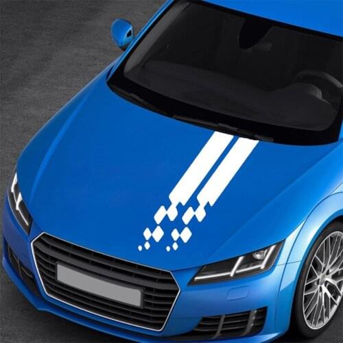 2Pcs Auto Racing Sports Styling Sticker With Stripes On Hood Scratch Cover Sticker Pull Flower For BMW Modification Accessories