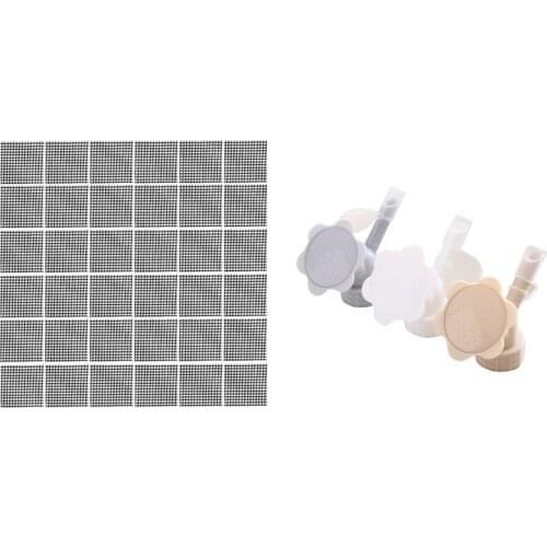 3Pcs Pot Watering Bottle Jug Small Sprinkler Flower Pot Plant Indoor Waterer & 50 Pcs 5 X 5Cm Flower Pot Hole Mesh Pad