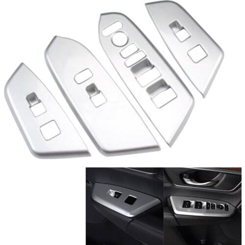 4pcs/set ABS Interior Window Switch Trim Molding Cover For 2017-2018 Honda CRV