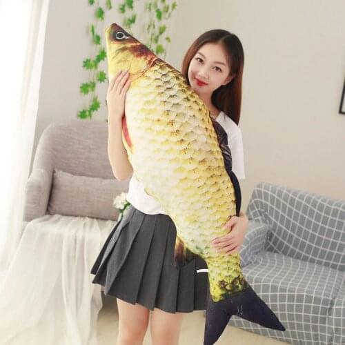 40-120cm 3D Simulation Carp Plush Toys Staffed Soft Animal Fish Plush Pillow Sofa Pillow Cushion Funny Gift Kids Toy
