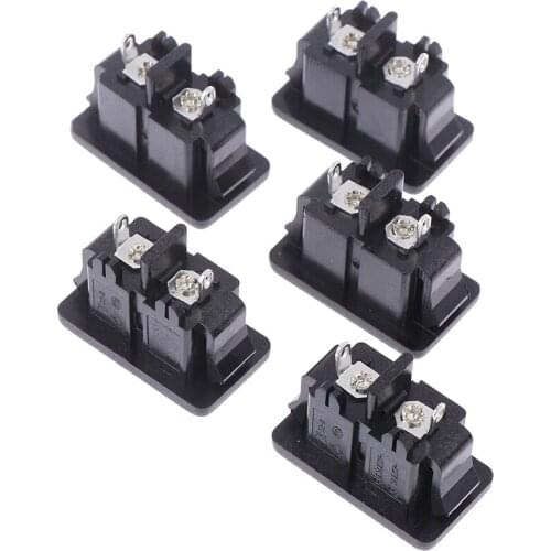 5pcs New Hot AC250V 2.5A 2Pin IEC 320 C8 Screw Mount Inlet Plug Sockets