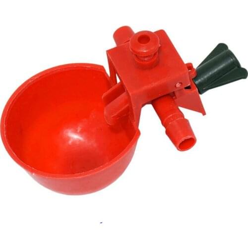 50 Sets Red Quail Waterer Animal Feeders Automatic Bird Coop Feed Poultry Chicken Fowl Drinker Water Drinking Cups