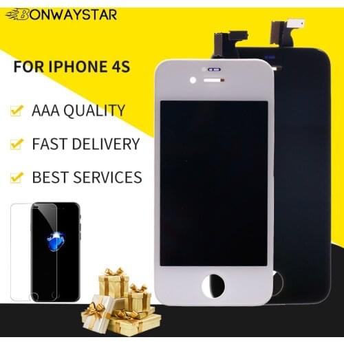 AAA Quality LCD pentalla screen for iphone 4s Screen Display Touch Screen Digitizer Assembly Phone Replacement Part free ship