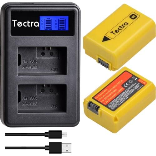 2Pcs 2160mAh NP-FW50 NPFW50 Camera Battery+LCD USB Dual Charger for Sony Alpha a6500 a6300 a6000 a5000 a3000 NEX-3 a7R