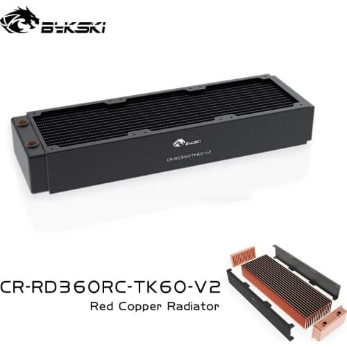 BYKSKI 360mm Copper Radiator for PC Cooling 60mm Thickness for 12cm Fan Water Cooler High performance cooler Radiator 120mm fan