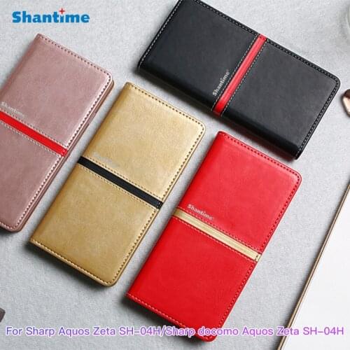 PU Leather Wallet Phone Case For Sharp Aquos Zeta SH-04H Flip Case For Sharp docomo Aquos Zeta SH-04H Case Silicone Back Cover