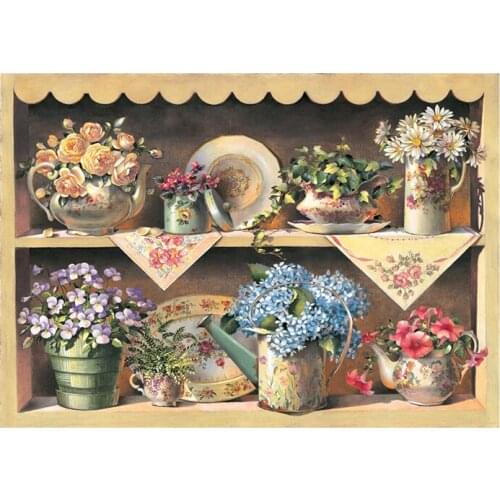 DIY 5D Diamond Painting Flower Shelf Diamond Embroidery Rhinestone Mosaic Home Decoration Handmade Unfinished Craft Gift