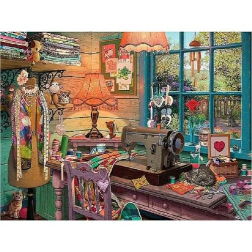 DIY diamond embroidery Sewing machine diamond painting cross stitch kit needlework full square painting rhinestone mosaic decor