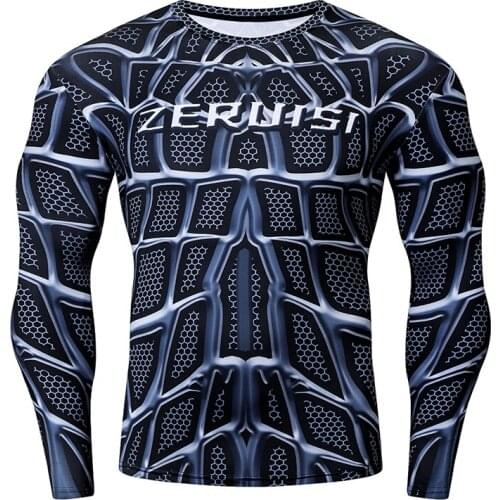 NEW Superhero Punisher Rash Guard Running Shirt Men Long Sleeve Compression Shirts Gym T-shirt Fitness Bodybuilding Sport Tops