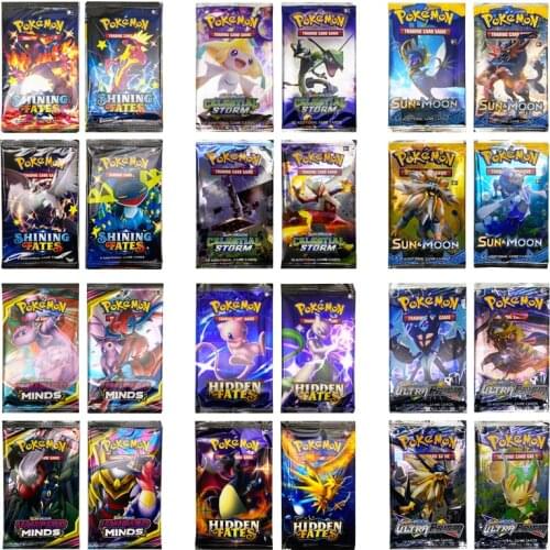 1pcs Pokemon Cards Sun & Moon GX Team Up Unbroken Bond Unified Minds Evolutions Booster Box Collectible Trading Cards Game