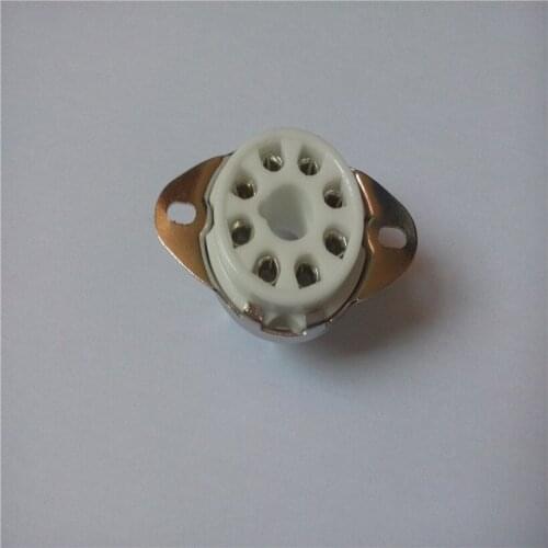 6pcs ceramic tube socket GZC8-1-B 8 pin seat tube socket silver foot for KT88 EL34 tube amplifier