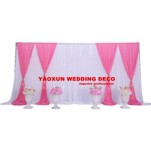 Good Looking Ice Silk Wedding Backdrop Curtain Stage Background Photo Booth For Party Event Decoration