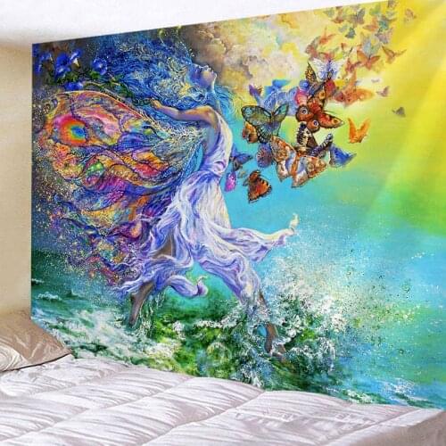 Beauty Lion Print Wall Tapestry Tapestries Wall Hanging Flower Psychedelic Tapestry Wall Hanging Decor Halloween Deco
