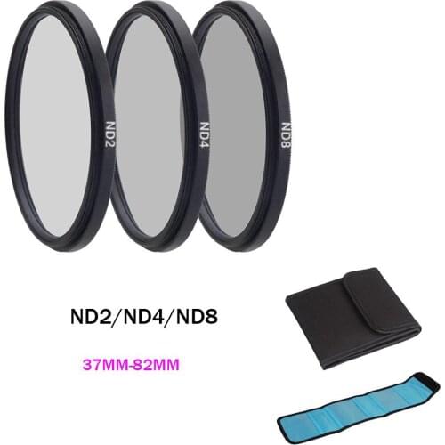 Kuulee ND Filter Neutral Density ND2 ND4 ND8 Filtors 37 52 58 62 67 72 77 82mm Photography for Canon Nikon Sony Camera